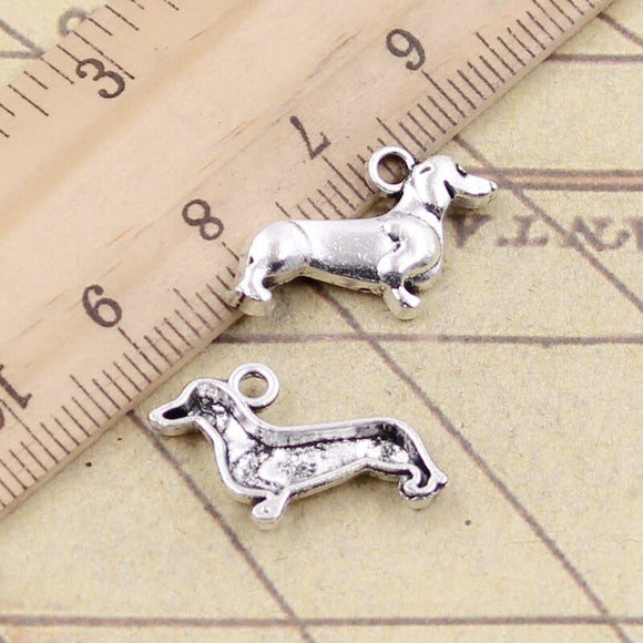 20pcs Charms Dog Dachshund 20x15mm Tibetan Bronze Silver Color Pendants Antique Jewelry Making DIY Handmade Craft EF3894
