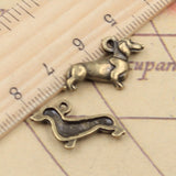 20pcs Charms Dog Dachshund 20x15mm Tibetan Bronze Silver Color Pendants Antique Jewelry Making DIY Handmade Craft EF3894