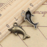 20pcs Charms Dolphin Show 20x12mm Tibetan Bronze Silver Color Pendants Antique Jewelry Making DIY Handmade Craft