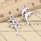 20pcs Charms Double Dolphin 28x14mm Tibetan Silver Color Pendants Antique Jewelry Making DIY Handmade Craft
