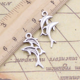 20pcs Charms Double Dolphin 28x14mm Tibetan Silver Color Pendants Antique Jewelry Making DIY Handmade Craft