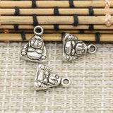 20pcs Charms Double Sided Buddha 12x20x4mm Tibetan Silver Color Pendants Antique Jewelry Making DIY Handmade Craft