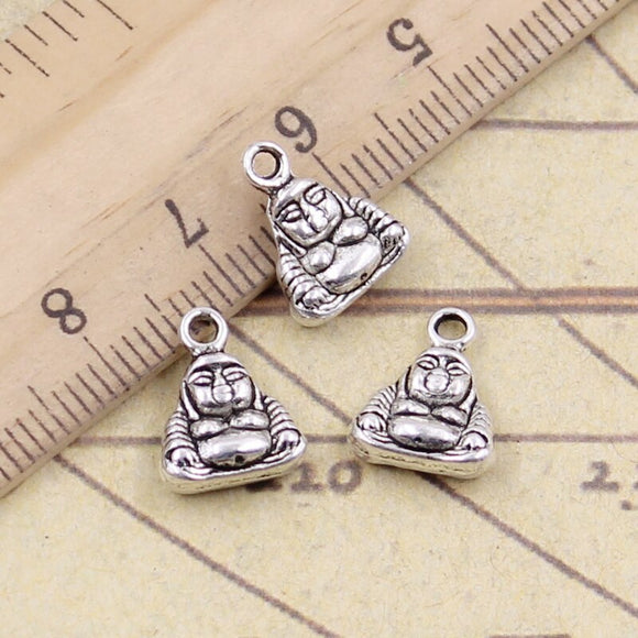 20pcs Charms Double Sided Buddha 12x20x4mm Tibetan Silver Color Pendants Antique Jewelry Making DIY Handmade Craft