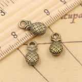 20pcs Charms Double Sided Pineapple 14x7mm Tibetan Bronze Silver Color Pendants Antique Jewelry Making DIY Handmade Craft