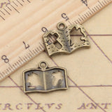 20pcs Charms Dove Cross Book 13x17mm Tibetan Bronze Silver Color Pendants Antique Jewelry Making DIY Handmade Craft