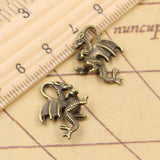 20pcs Charms Dragon 21x14mm Tibetan Bronze Silver Color Pendants Antique Jewelry Making EF3828