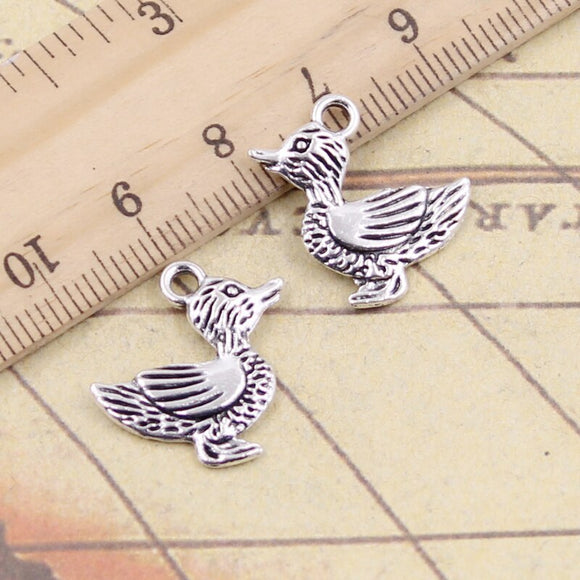 20pcs Charms Duck Quacker 20x20mm Tibetan Silver Color Pendants Antique Jewelry Making DIY Handmade Craft