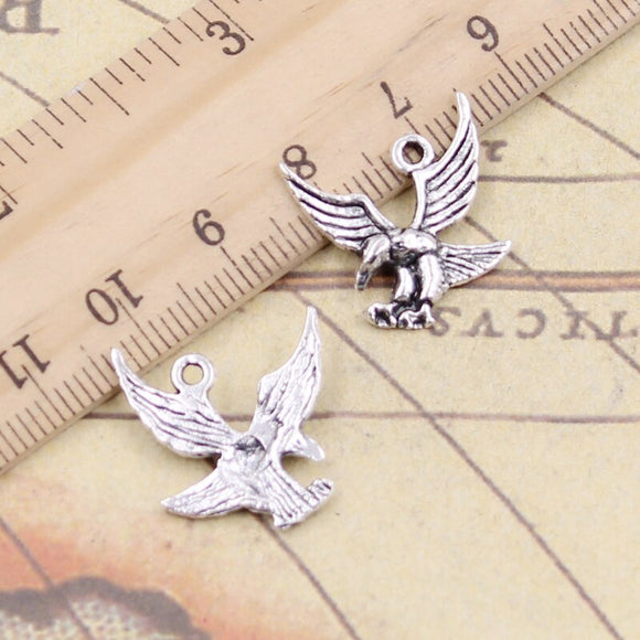 20pcs Charms Eagle Hawk 20x20mm Tibetan Silver Color Pendants For Jewelry Making DIY Handmade Craft