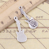 20pcs Charms Electic Guitar 35x12mm Tibetan Bronze Silver Color Pendants Antique Jewelry Making DIY Handmade Craft ef4595