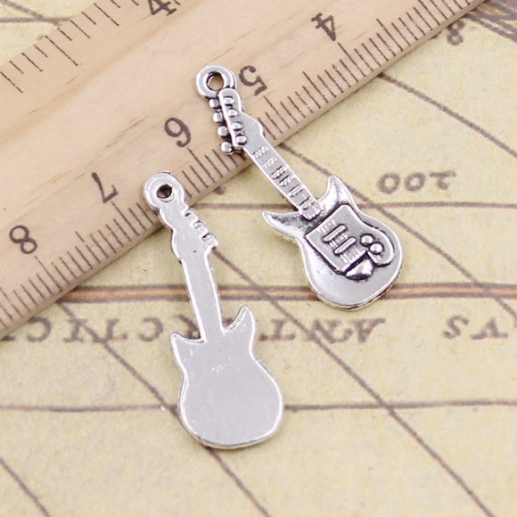 20pcs Charms Electic Guitar 35x12mm Tibetan Bronze Silver Color Pendants Antique Jewelry Making DIY Handmade Craft ef4595