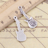 20pcs Charms Electic Guitar 35x12mm Tibetan Bronze Silver Color Pendants Antique Jewelry Making DIY Handmade Craft ef4595