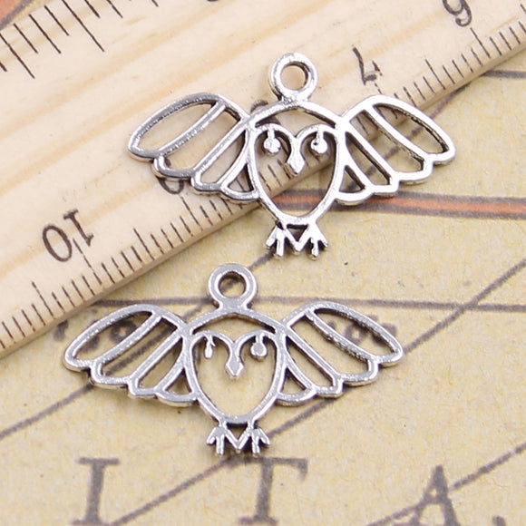 20pcs Charms Expanded Wings Owl 18x29mm Tibetan Bronze Silver Color Pendants Antique Jewelry Making DIY Handmade Craft Pendant h1267