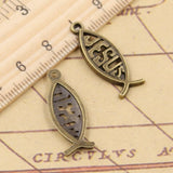 20pcs Charms Fish JESUS 27x20mm Tibetan Silver Color DIY Retro Jewelry Bracelet Necklace Antique Bronze Silver Color Pendant