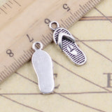 20pcs Charms Flip Flops Slipper 21x8mm Tibetan Bronze Silver Color Pendants Antique Jewelry Making DIY Handmade Craft Pendant EF3917