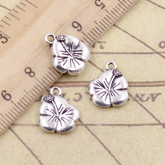 20pcs Charms Flower 16x13mm Tibetan Silver Color Pendants Antique Jewelry Making DIY Handmade Craft EF3793
