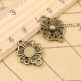 20pcs Charms Flower Link Connector 20x10mm Tibetan Bronze Silver Color Pendants Antique Jewelry Making DIY Handmade Craft