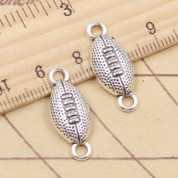 20pcs Charms Football Link Soccor Connector 25x10mm Tibetan Silver Color Pendants Antique Jewelry Making DIY Handmade Craft