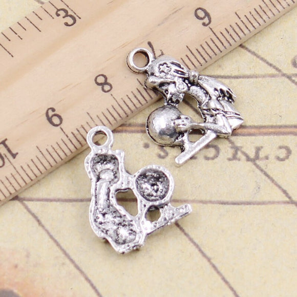 20pcs Charms Fortune Teller Witch Crystal Ball 20x15mm Tibetan Silver Color Pendants Antique Jewelry Making DIY Handmade Craft