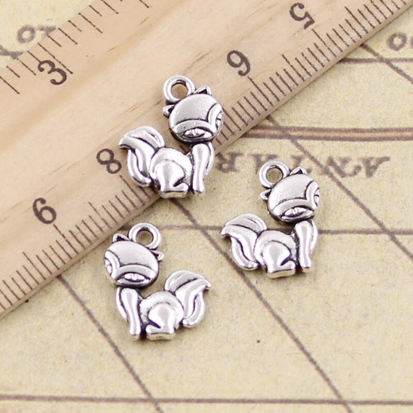 20pcs Charms Fox 15x14mm Tibetan Silver Color Pendants Antique Jewelry Making DIY Handmade Craft