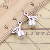 20pcs Charms Fruit Cherry 16x20mm Tibetan Bronze Silver Color Pendants Antique Jewelry Making DIY Handmade Craft