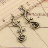 20pcs Charms Gecko House Lizard 29x11mm Tibetan Bronze Silver Color Pendants Antique Jewelry Making DIY Handmade Craft