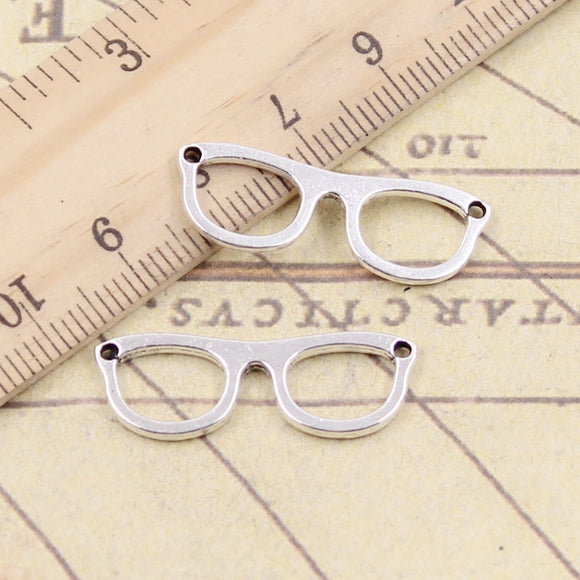 20pcs Charms Glasses Sunglasses 29x20mm Tibetan Bronze Silver Color Pendants Antique Jewelry Making DIY Handmade Craft