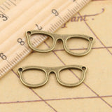 20pcs Charms Glasses Sunglasses 29x20mm Tibetan Bronze Silver Color Pendants Antique Jewelry Making DIY Handmade Craft