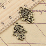 20pcs Charms Hamsa Palm Protection 20x15mm Tibetan Bronze Silver Color Pendants Antique Jewelry Making DIY Handmade Craft