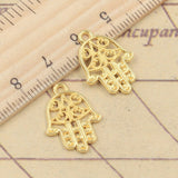 20pcs Charms Hamsa Palm Protection 20x15mm Tibetan Bronze Silver Color Pendants Antique Jewelry Making DIY Handmade Craft