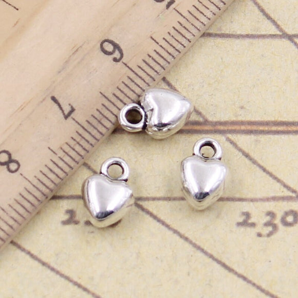 20pcs Charms Heart 9x7x4mm Tibetan Bronze Silver Color Pendants Antique Jewelry Making DIY Handmade Craft EF3800