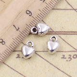20pcs Charms Heart 9x7x4mm Tibetan Bronze Silver Color Pendants Antique Jewelry Making DIY Handmade Craft EF3800