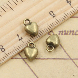 20pcs Charms Heart 9x7x4mm Tibetan Bronze Silver Color Pendants Antique Jewelry Making DIY Handmade Craft EF3800