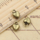 20pcs Charms Heart 9x7x4mm Tibetan Bronze Silver Color Pendants Antique Jewelry Making DIY Handmade Craft EF3800