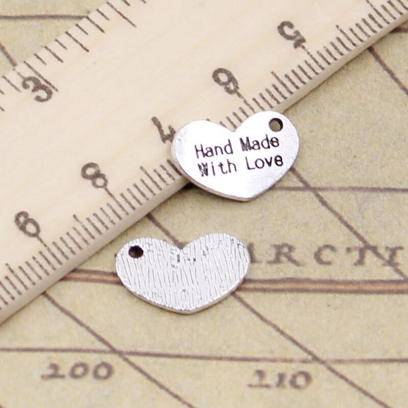 20pcs Charms Heart Hand Made Love 15x20mm Tibetan Silver Color Pendants Antique Jewelry Making DIY Handmade Craft