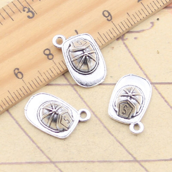 20pcs Charms Helmet Hat Cap 17x11x6mm Tibetan Silver Color Pendants Antique Jewelry Making DIY Handmade Craft