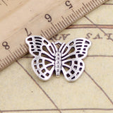 20pcs Charms Hollow Butterfly 26x18mm Tibetan Bronze Silver Color Pendants Antique Jewelry Making DIY Handmade Craft