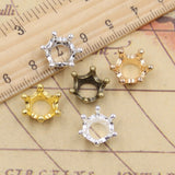 20pcs Charms Hollow Crown 13x6mm Tibetan Bronze Gold Color Silver Color Pendants Antique Jewelry Making DIY Handmade Craft