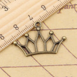 20pcs Charms Hollow Crown 20x30mm Tibetan Bronze Silver Color Pendants Antique Jewelry Making DIY Handmade Craft