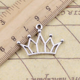 20pcs Charms Hollow Crown 20x30mm Tibetan Bronze Silver Color Pendants Antique Jewelry Making DIY Handmade Craft