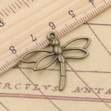 20pcs Charms Hollow Dragonfly 32x27mm Tibetan Bronze Silver Color Pendants Antique Jewelry Making DIY Handmade Craft