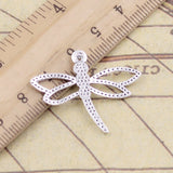 20pcs Charms Hollow Dragonfly 32x27mm Tibetan Bronze Silver Color Pendants Antique Jewelry Making DIY Handmade Craft