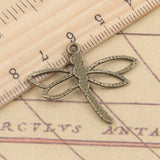 20pcs Charms Hollow Dragonfly 32x27mm Tibetan Bronze Silver Color Pendants Antique Jewelry Making DIY Handmade Craft
