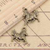 20pcs Charms Horse 19x15mm Tibetan Bronze Silver Color Pendants Antique Jewelry EF3610