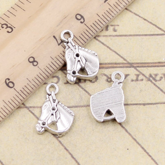 20pcs Charms Horse Head 17x13mm Tibetan Bronze Silver Color Pendants Antique Jewelry EF3605