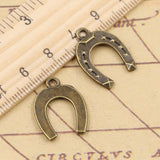 20pcs Charms Horseshoe Lucky 21x16mm Tibetan Bronze Silver Color Pendants Antique Jewelry Making DIY Handmade Craft