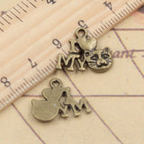 20pcs Charms I Love My Cat 17x14mm Tibetan Bronze Silver Color Pendants Antique Jewelry Making DIY Handmade Craft