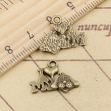 20pcs Charms I Love My Dog 17x14mm Tibetan Silver Color Pendants Antique Jewelry Making DIY Handmade Craft