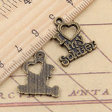 20pcs Charms I Love My Soldier 20x17mm Tibetan Bronze Silver Color Pendants Antique Jewelry Making DIY Handmade Craft