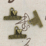 20pcs Charms I Love Swimming 22x15mm Antique Silver Color Pendants DIY Crafts Making Findings Handmade Tibetan Jewelry