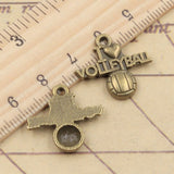 20pcs Charms I Love Volleyball 21x20mm Tibetan Bronze Silver Color Pendants Antique Jewelry Making DIY Handmade Craft
